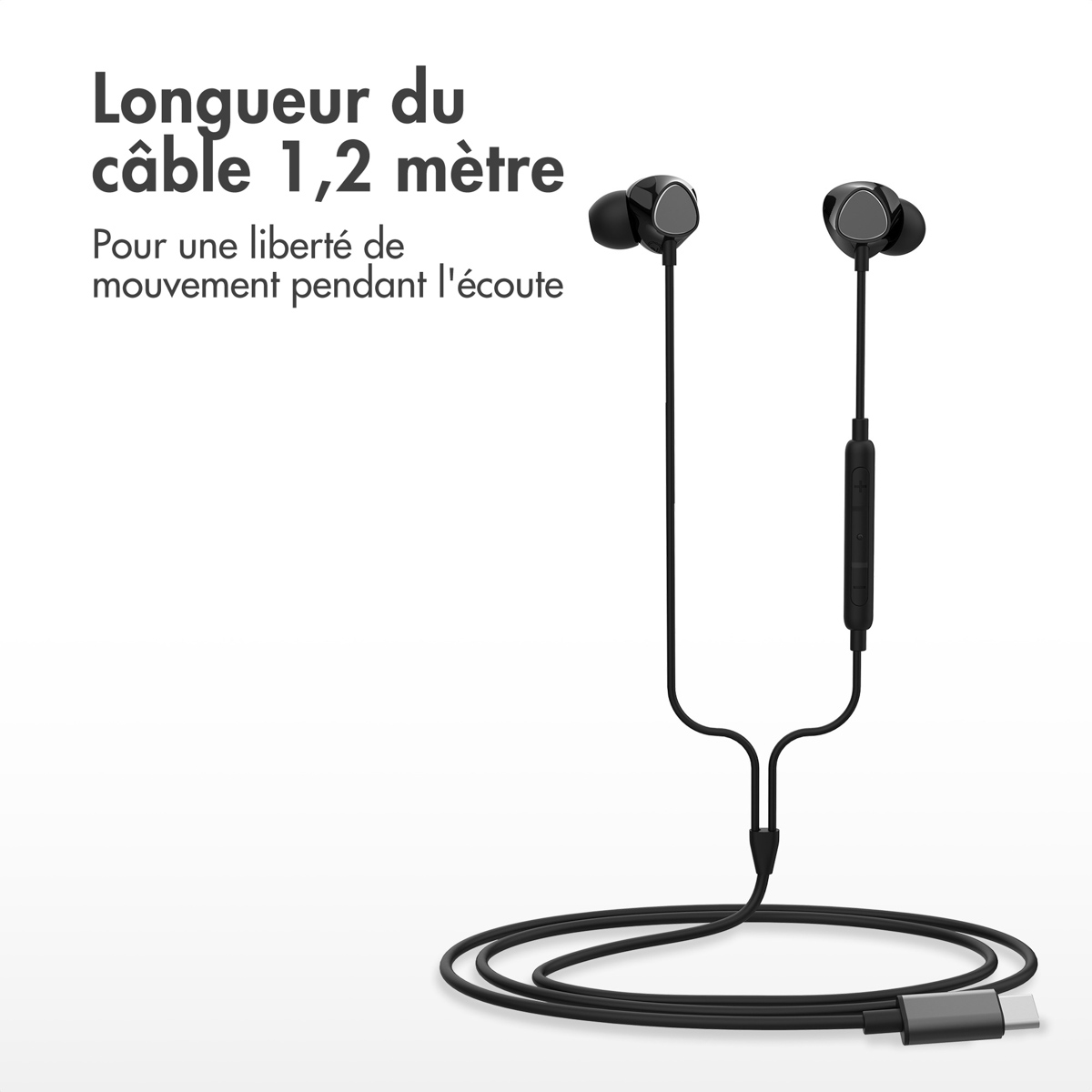 Accezz In-ear oordopjes - Bedrade oordopjes - USB-C aansluiting - Zwart - Afbeelding 10