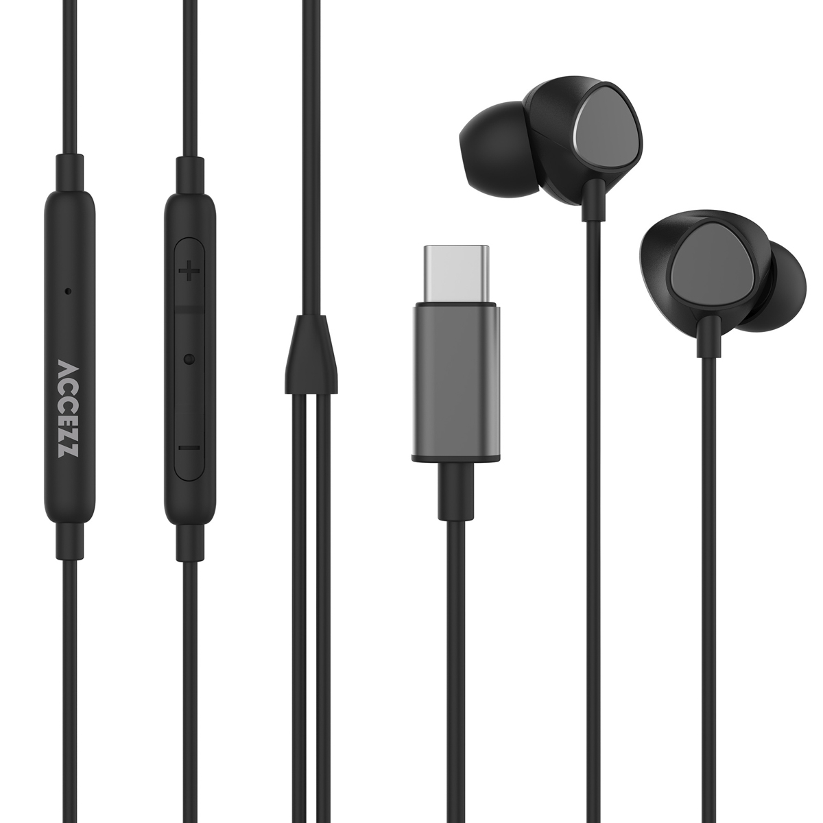 Accezz In-ear oordopjes – Bedrade oordopjes – USB-C aansluiting – Zwart