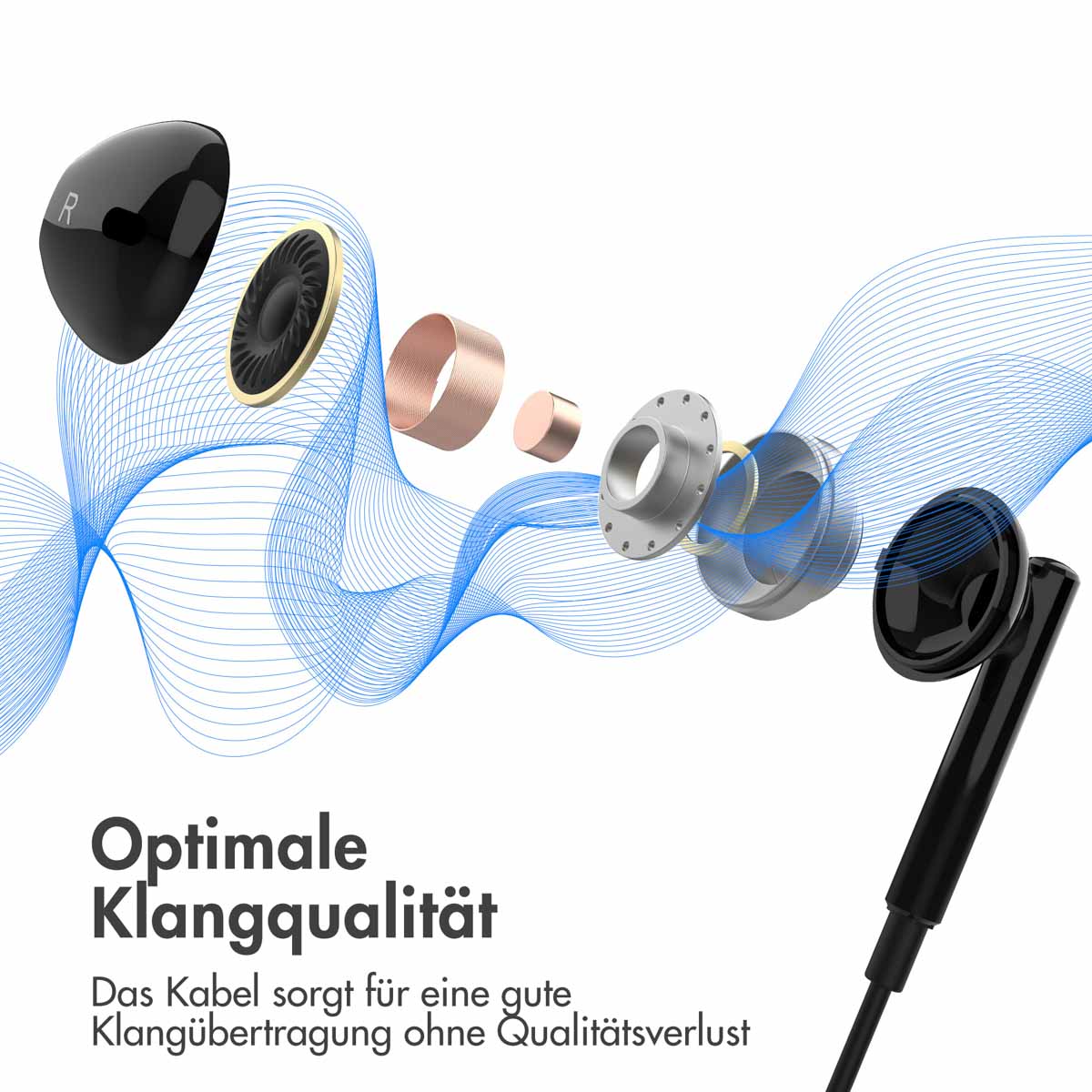 Accezz Oordopjes - Bedrade oordopjes - AUX / 3,5 mm Jack aansluiting - Zwart - Afbeelding 7