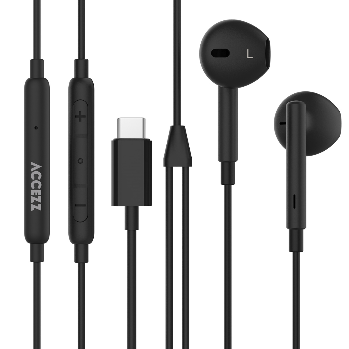 Accezz Oordopjes - Bedrade oordopjes - USB-C aansluiting - Zwart - Afbeelding 8