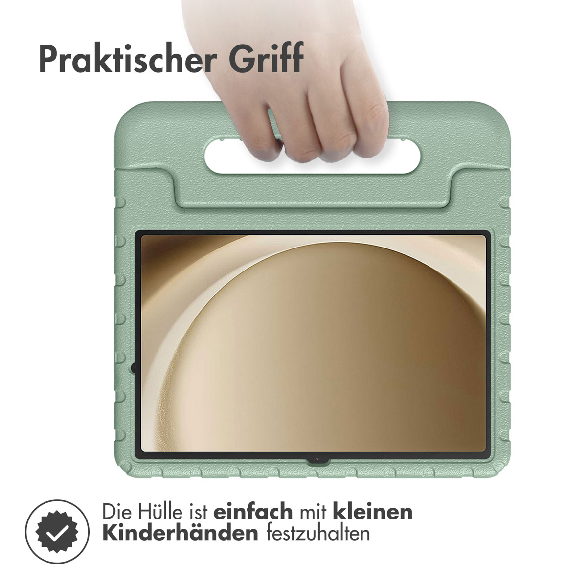 Accezz Kidsproof Backcover met handvat Samsung Galaxy Tab A11 Plus / A9 Plus - Olive Green - Afbeelding 7