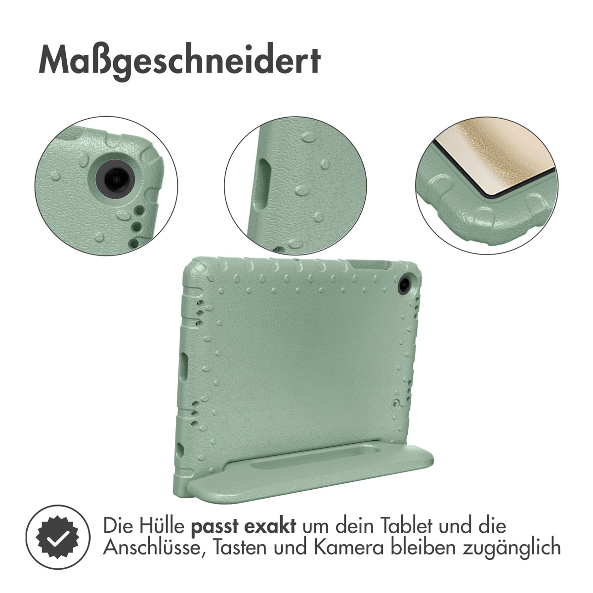 Accezz Kidsproof Backcover met handvat Samsung Galaxy Tab A11 Plus / A9 Plus - Olive Green - Afbeelding 10