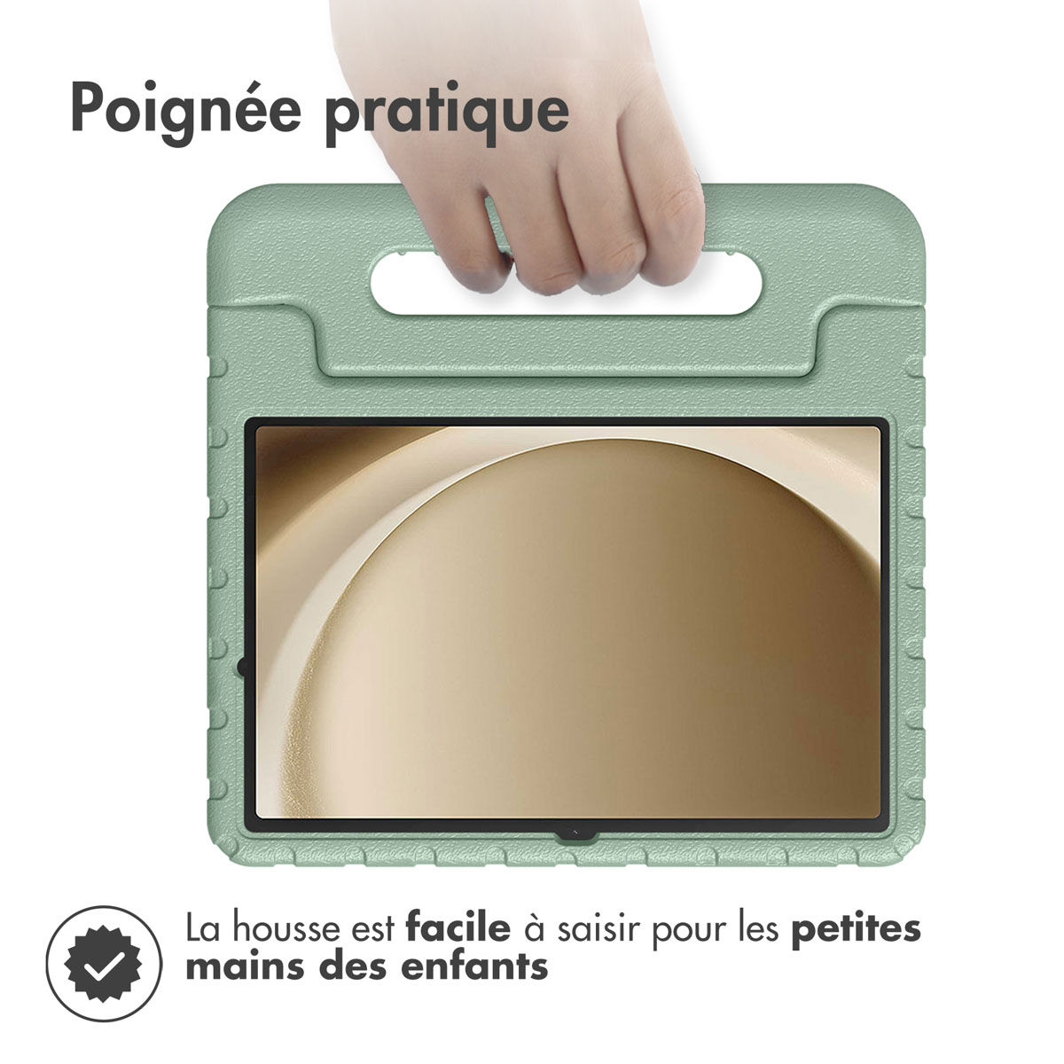 Accezz Kidsproof Backcover met handvat Samsung Galaxy Tab A11 Plus / A9 Plus - Olive Green - Afbeelding 8