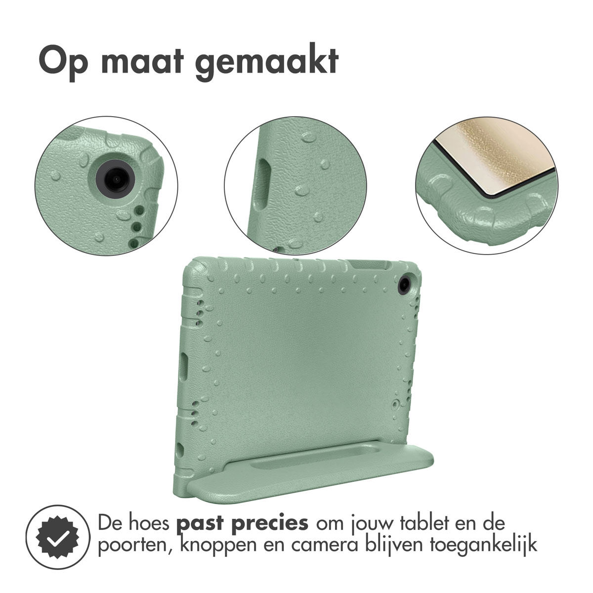 Accezz Kidsproof Backcover met handvat Samsung Galaxy Tab A11 Plus / A9 Plus - Olive Green - Afbeelding 3