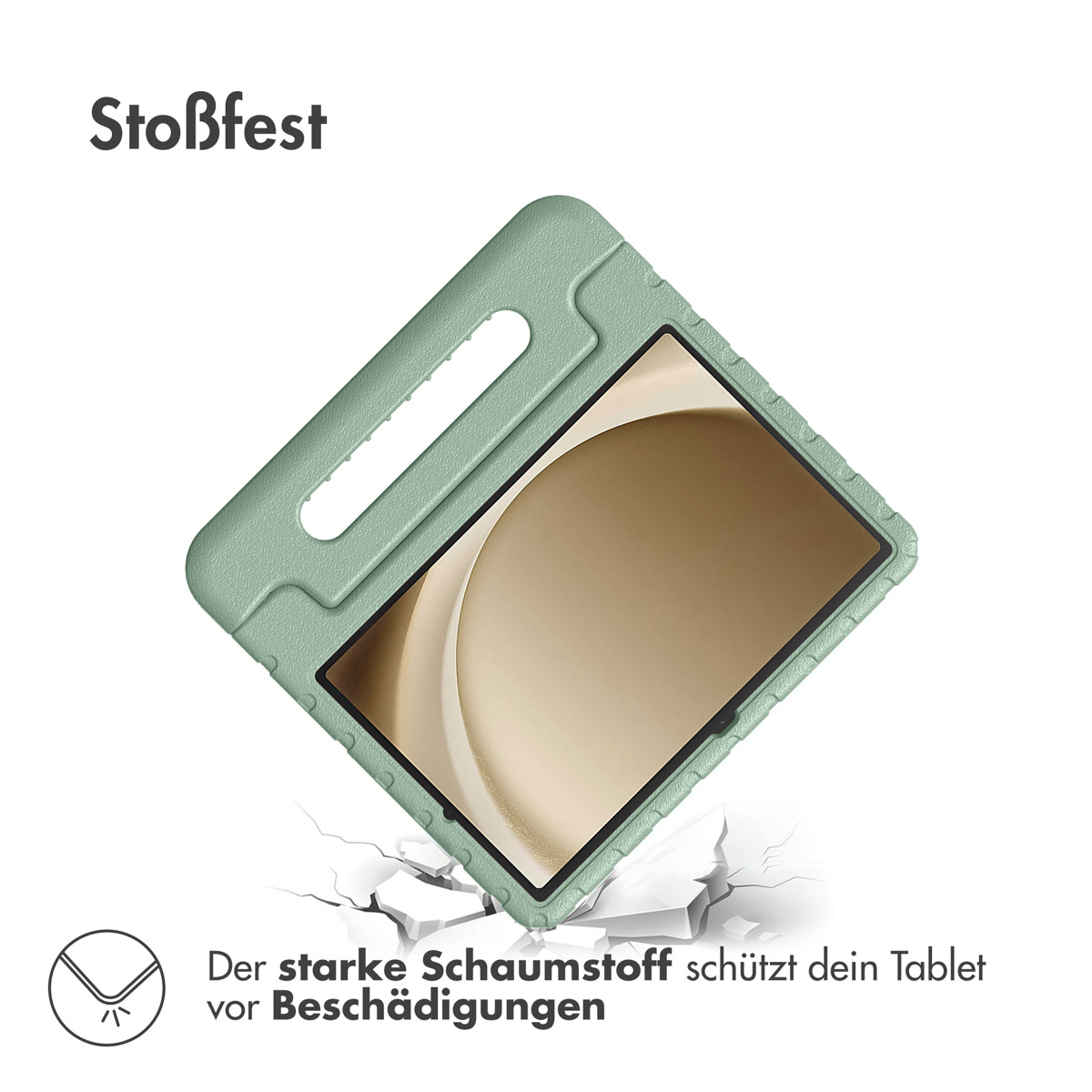Accezz Kidsproof Backcover met handvat Samsung Galaxy Tab A11 Plus / A9 Plus - Olive Green - Afbeelding 10