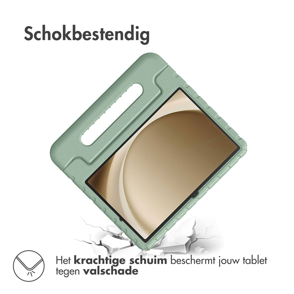 Accezz Kidsproof Backcover met handvat Samsung Galaxy Tab A11 Plus / A9 Plus - Olive Green - Afbeelding 6