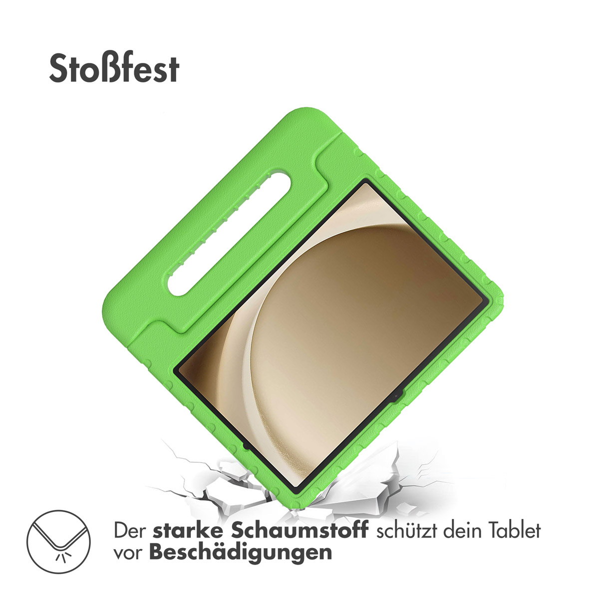 Accezz Kidsproof Backcover met handvat Samsung Galaxy Tab A11 Plus / A9 Plus - Groen - Afbeelding 4