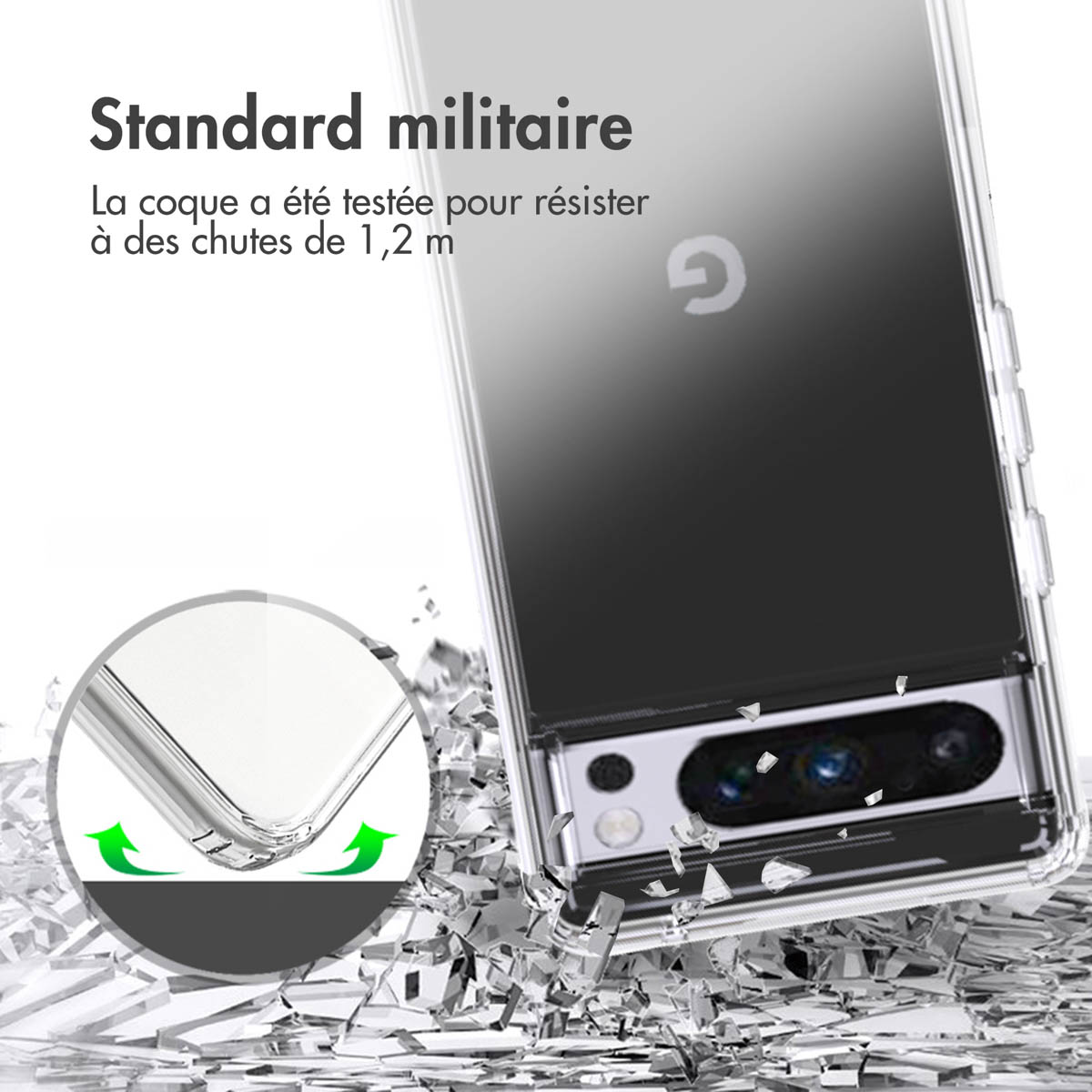 Accezz Xtreme Impact Backcover Google Pixel 8 Pro - Transparant - Afbeelding 4