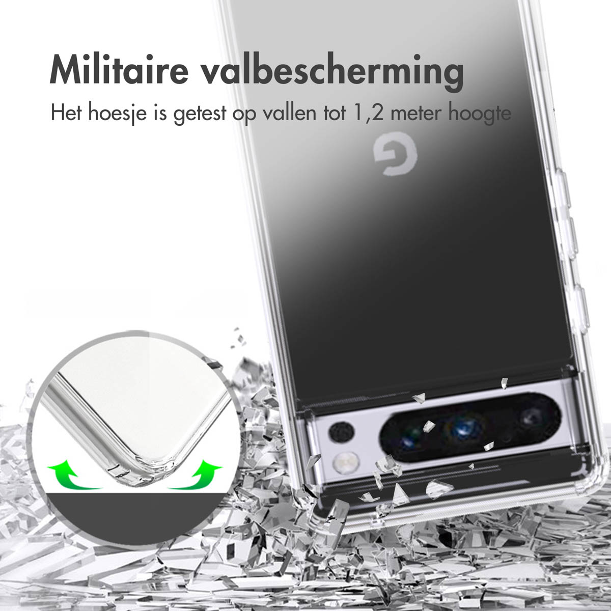 Accezz Xtreme Impact Backcover Google Pixel 8 Pro - Transparant - Afbeelding 6