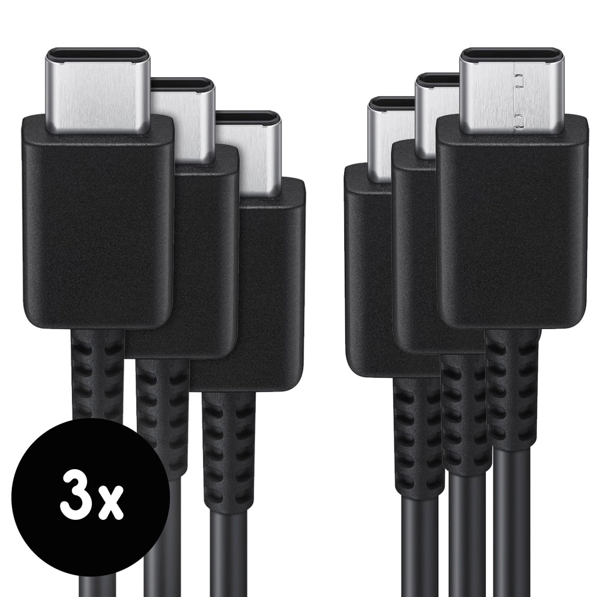 Samsung 3x Originele USB-C naar USB-C kabel in Fabrieksverpakking – 1 meter – 25 Watt – Zwart