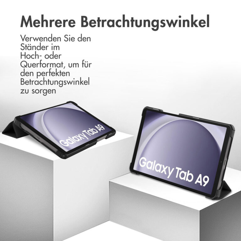 Accezz Trifold Bookcase Samsung Galaxy Tab A9 8.7 inch - Zwart - Afbeelding 8