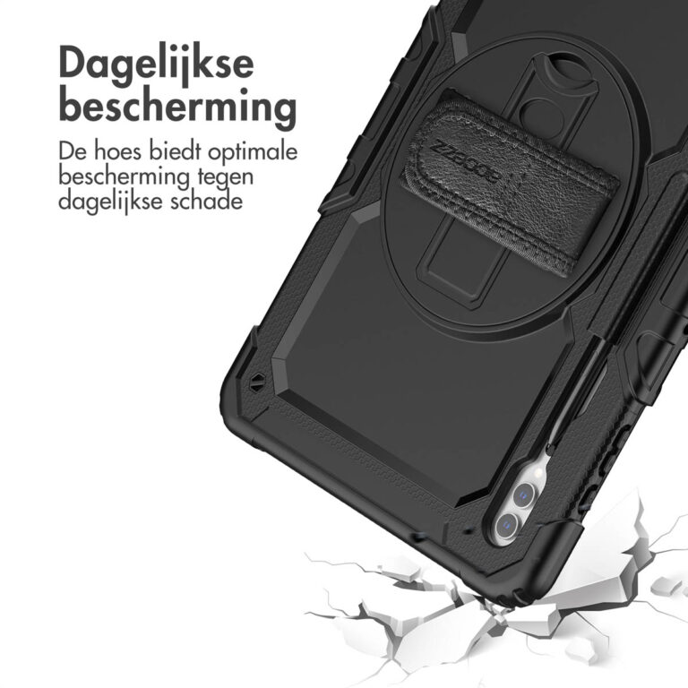 Accezz Rugged Backcover met schouderstrap Samsung Galaxy Tab S10 Ultra / Tab S9 Ultra 14.6 inch - Zwart - Afbeelding 10