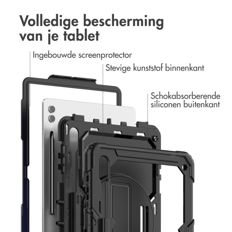 Accezz Rugged Backcover met schouderstrap Samsung Galaxy Tab S10 Ultra / Tab S9 Ultra 14.6 inch - Zwart - Afbeelding 9
