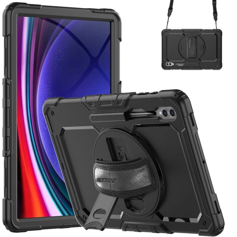 Accezz Rugged Backcover met schouderstrap Samsung Galaxy Tab S10 Ultra / Tab S9 Ultra 14.6 inch - Zwart - Afbeelding 7