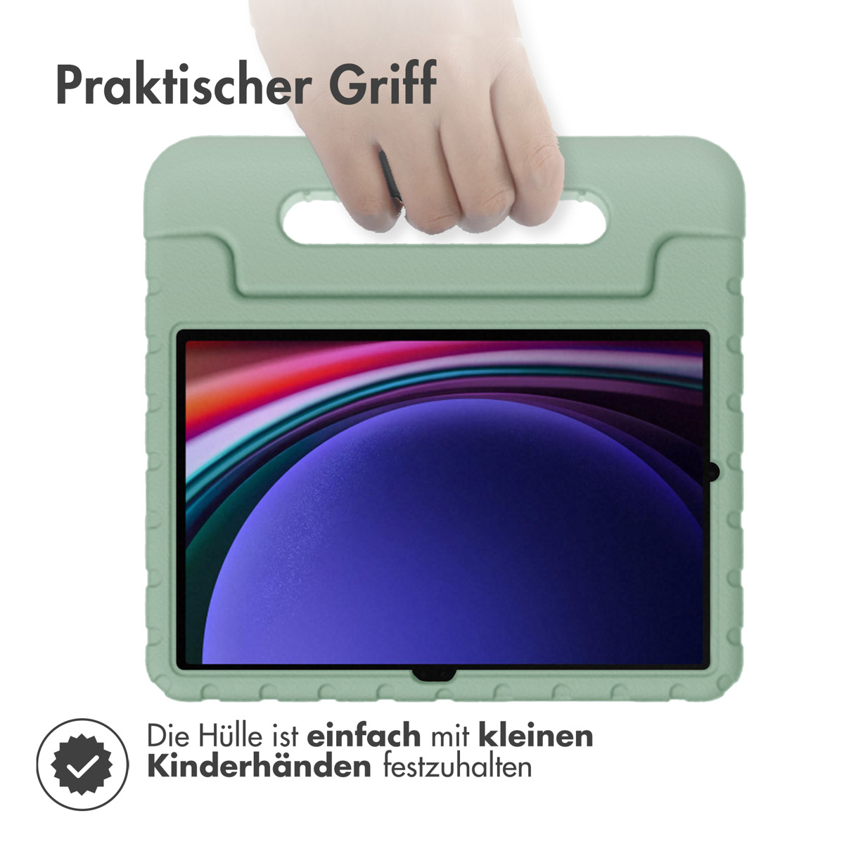 Accezz Kidsproof Backcover met handvat Samsung Galaxy Tab S11 / S9 11.0 inch / S10 Lite / S10 FE / S9 FE 10.9 inch - Olive Green - Afbeelding 7