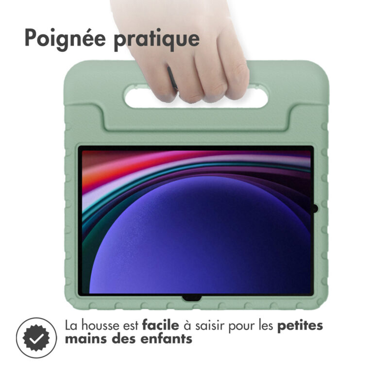 Accezz Kidsproof Backcover met handvat Samsung Galaxy Tab S9 11.0 inch / Tab S9 FE 10.9 inch / S10 FE - Olive Green - Afbeelding 8