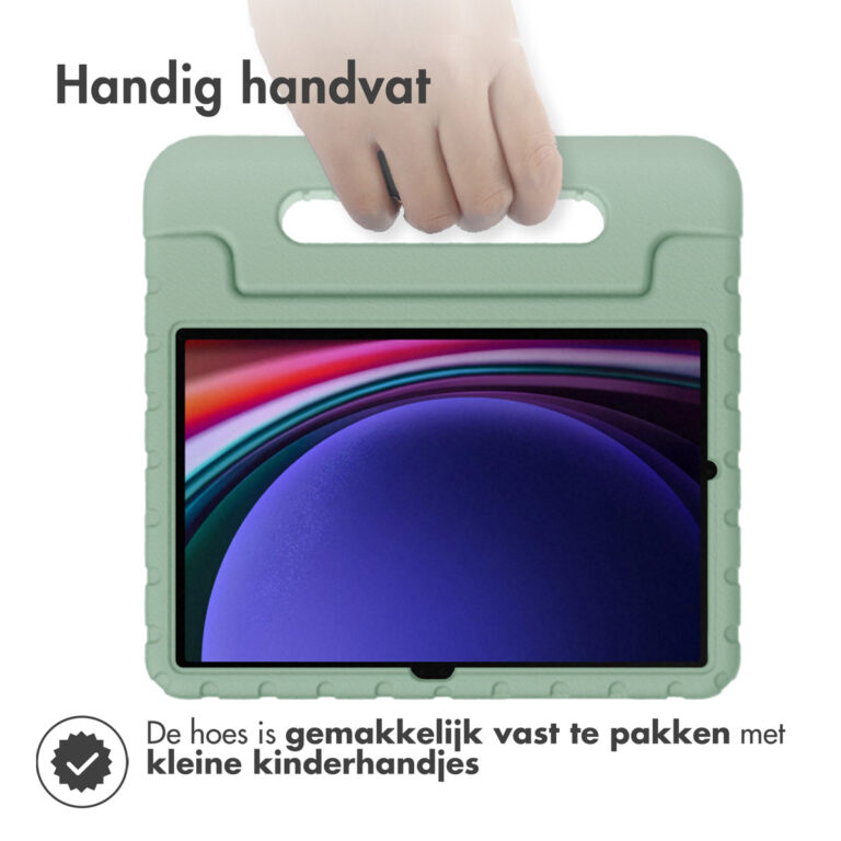 Accezz Kidsproof Backcover met handvat Samsung Galaxy Tab S9 11.0 inch / Tab S9 FE 10.9 inch / S10 FE - Olive Green - Afbeelding 4