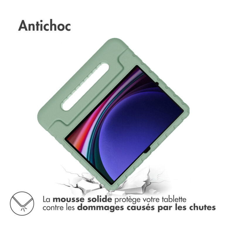 Accezz Kidsproof Backcover met handvat Samsung Galaxy Tab S9 11.0 inch / Tab S9 FE 10.9 inch / S10 FE - Olive Green - Afbeelding 6