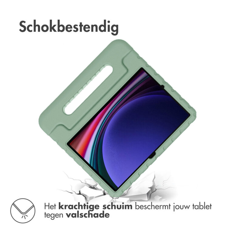 Accezz Kidsproof Backcover met handvat Samsung Galaxy Tab S9 11.0 inch / Tab S9 FE 10.9 inch / S10 FE - Olive Green - Afbeelding 2