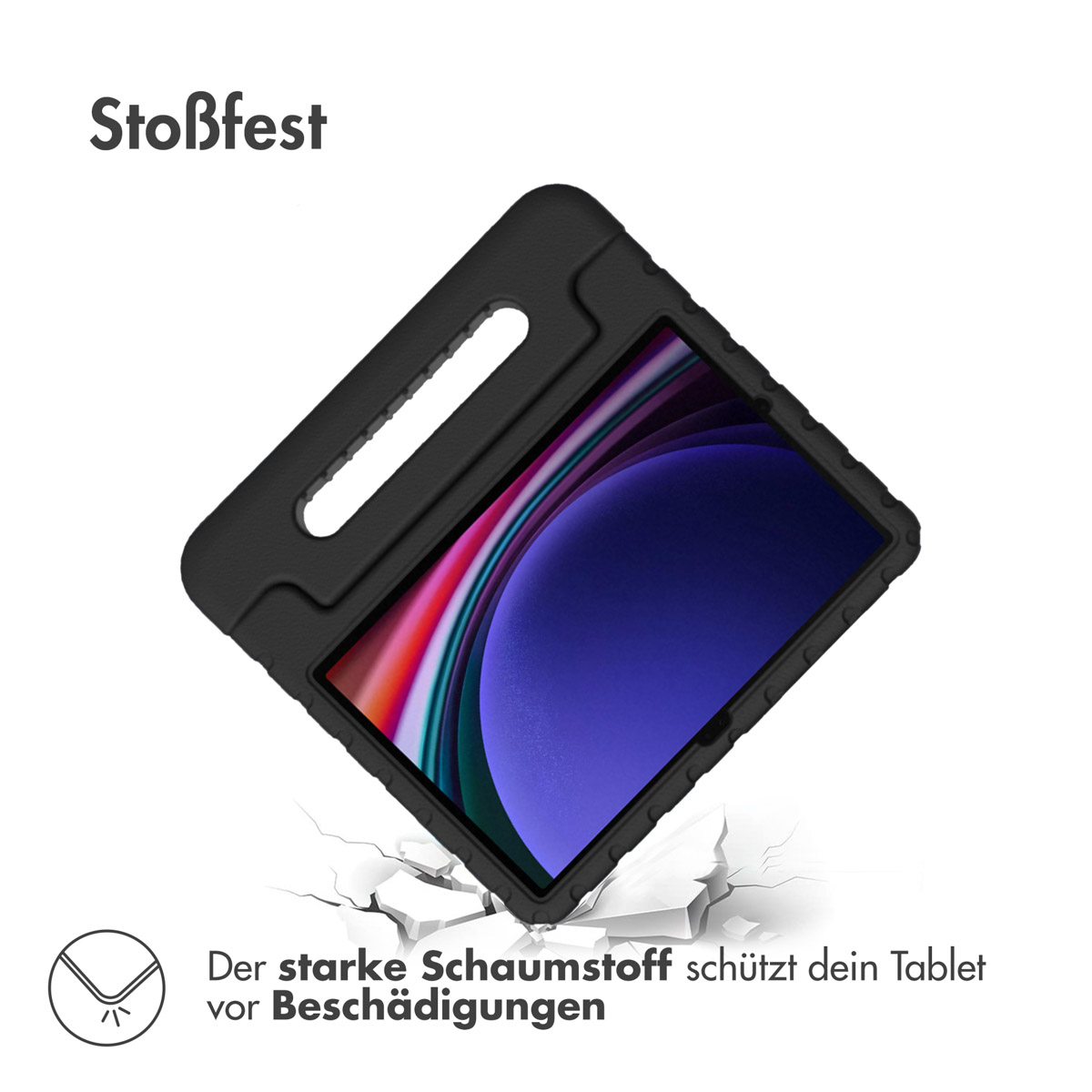 Accezz Kidsproof Backcover met handvat Samsung Galaxy Tab S11 / S9 11.0 inch / S10 Lite / S10 FE / S9 FE 10.9 inch - Zwart - Afbeelding 4
