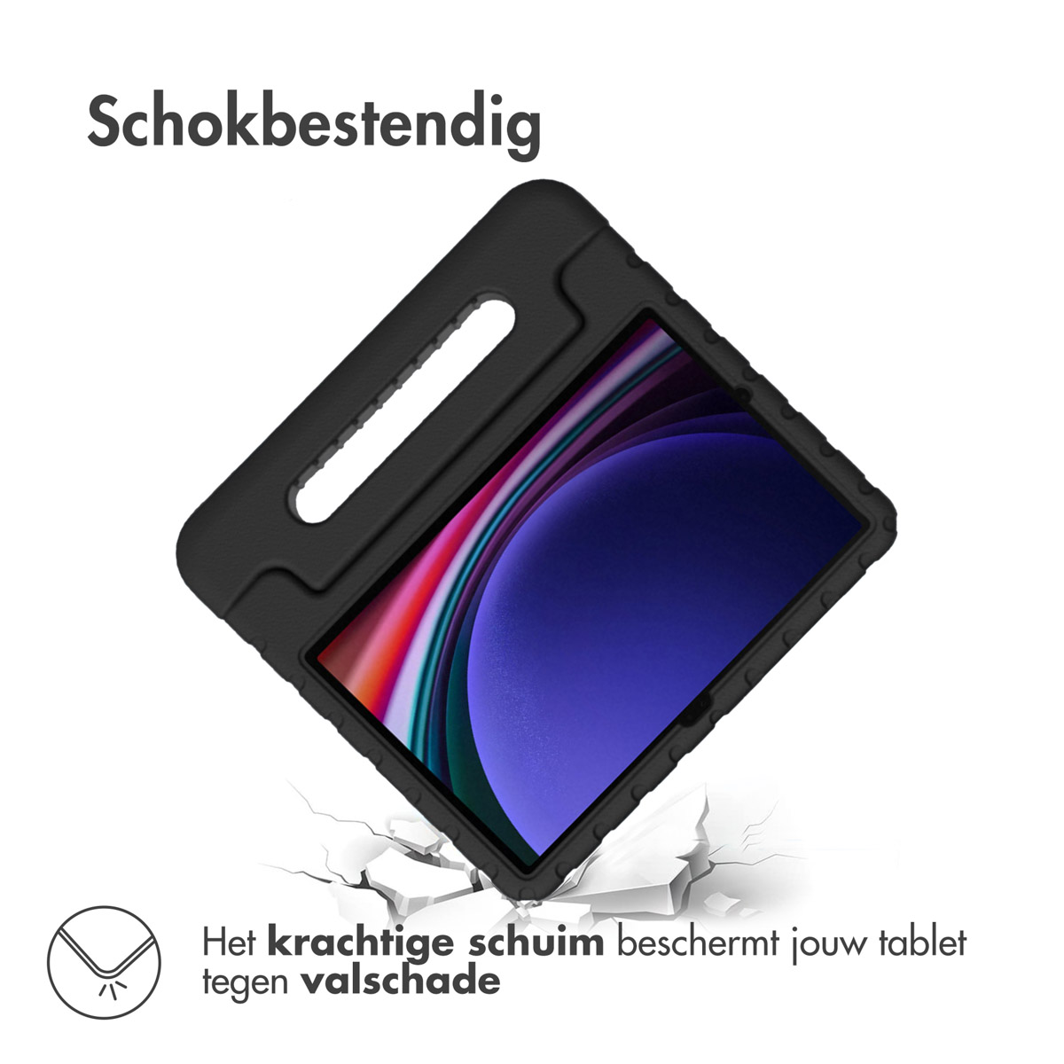 Accezz Kidsproof Backcover met handvat Samsung Galaxy Tab S11 / S9 11.0 inch / S10 Lite / S10 FE / S9 FE 10.9 inch - Zwart - Afbeelding 6