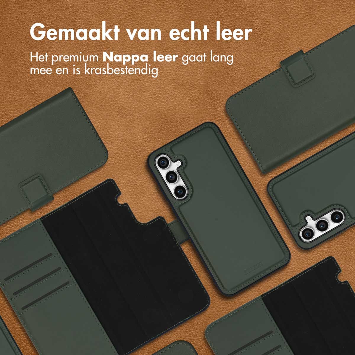 Accezz Premium Leather 2 in 1 Wallet Bookcase Samsung Galaxy S23 FE - Groen - Afbeelding 6