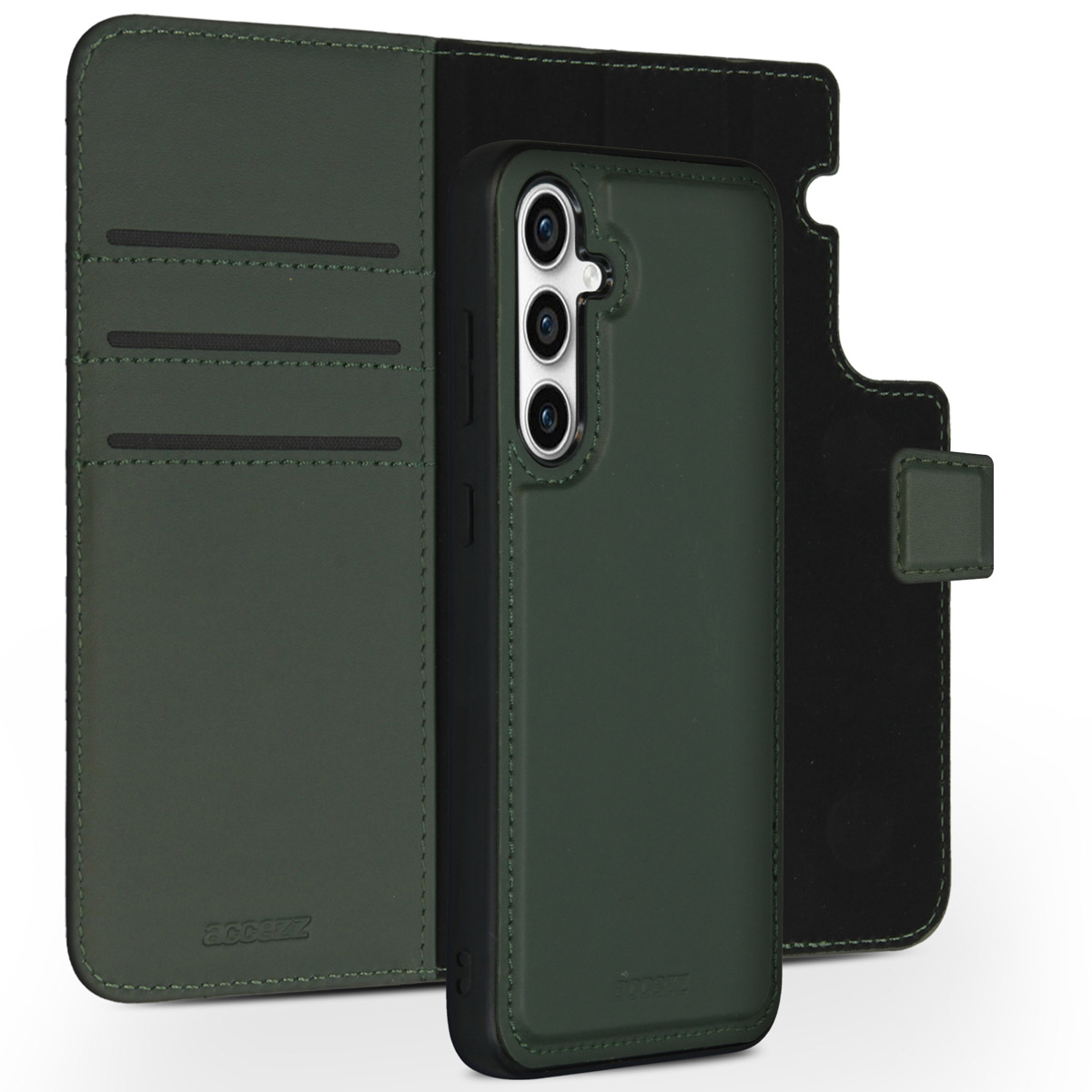 Accezz Premium Leather 2 in 1 Wallet Bookcase Samsung Galaxy S23 FE - Groen - Afbeelding 3