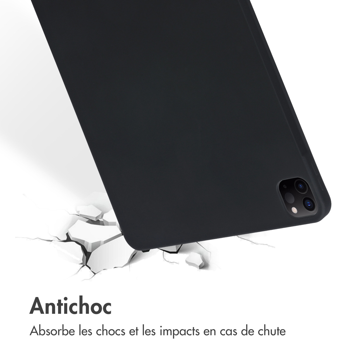 Accezz Liquid Silicone Backcover met penhouder Apple iPad Pro 12.9 (2022) / Pro 12.9 (2021) / Pro 12.9 (2020) - Zwart - Afbeelding 10
