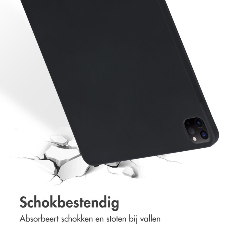 Accezz Liquid Silicone Backcover met penhouder Apple iPad Pro 12.9 (2022) / Pro 12.9 (2021) / Pro 12.9 (2020) - Zwart - Afbeelding 9