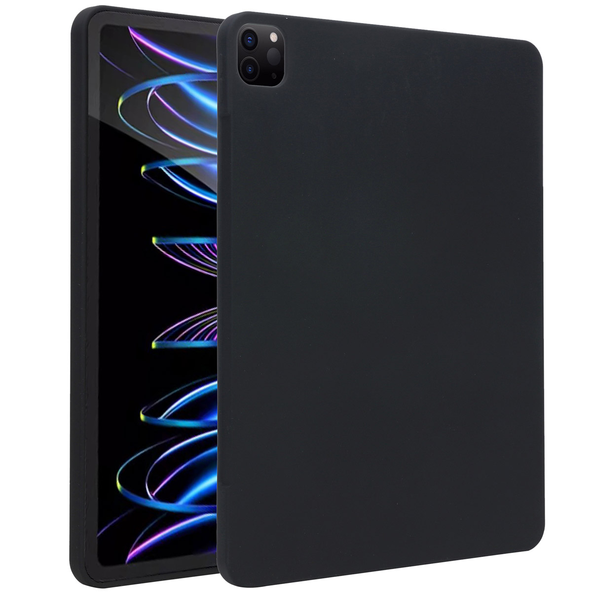 Accezz Liquid Silicone Backcover met penhouder Apple iPad Pro 12.9 (2022) / Pro 12.9 (2021) / Pro 12.9 (2020) - Zwart