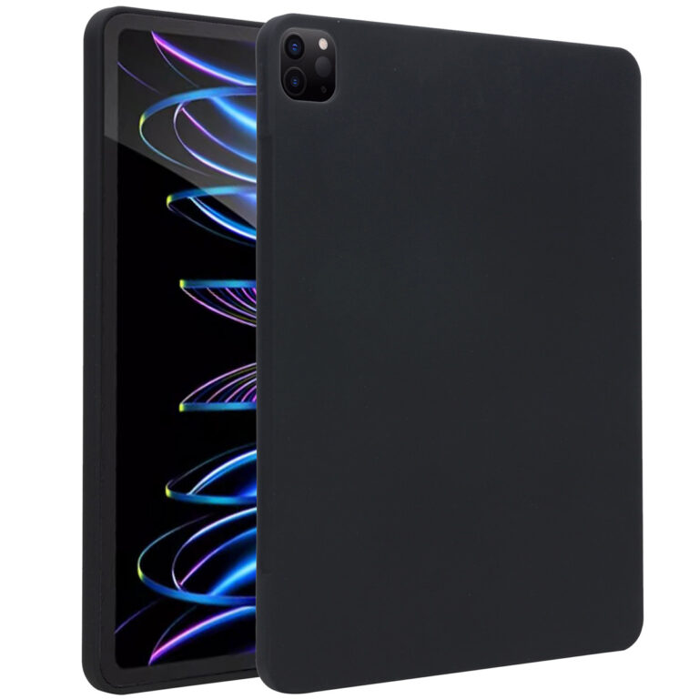 Accezz Liquid Silicone Backcover met penhouder Apple iPad Pro 12.9 (2022) / Pro 12.9 (2021) / Pro 12.9 (2020) - Zwart - Afbeelding 7