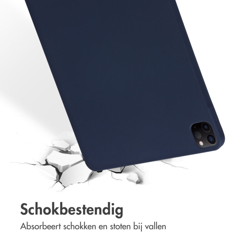 Accezz Liquid Silicone Backcover met penhouder Apple iPad Pro 12.9 (2022) / Pro 12.9 (2021) / Pro 12.9 (2020) - Donkerblauw - Afbeelding 9
