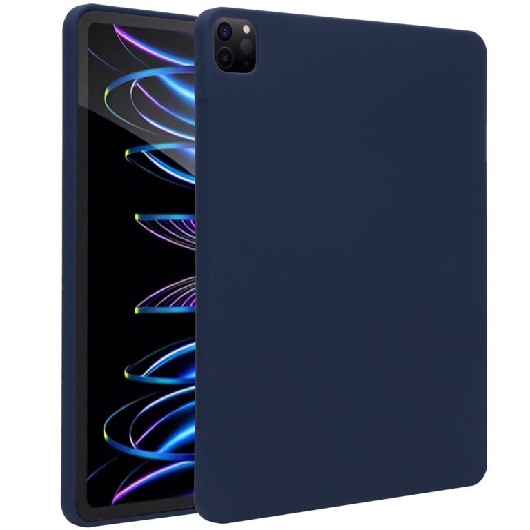 Accezz Liquid Silicone Backcover met penhouder Apple iPad Pro 12.9 (2022) / Pro 12.9 (2021) / Pro 12.9 (2020) - Donkerblauw - Afbeelding 7