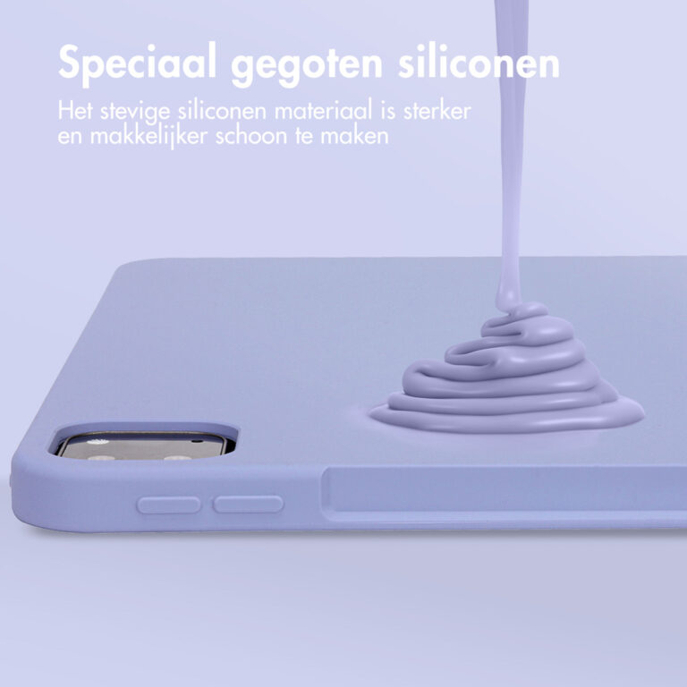 Accezz Liquid Silicone Backcover met penhouder Apple iPad Pro 12.9 (2022) / Pro 12.9 (2021) / Pro 12.9 (2020) - Lila - Afbeelding 10