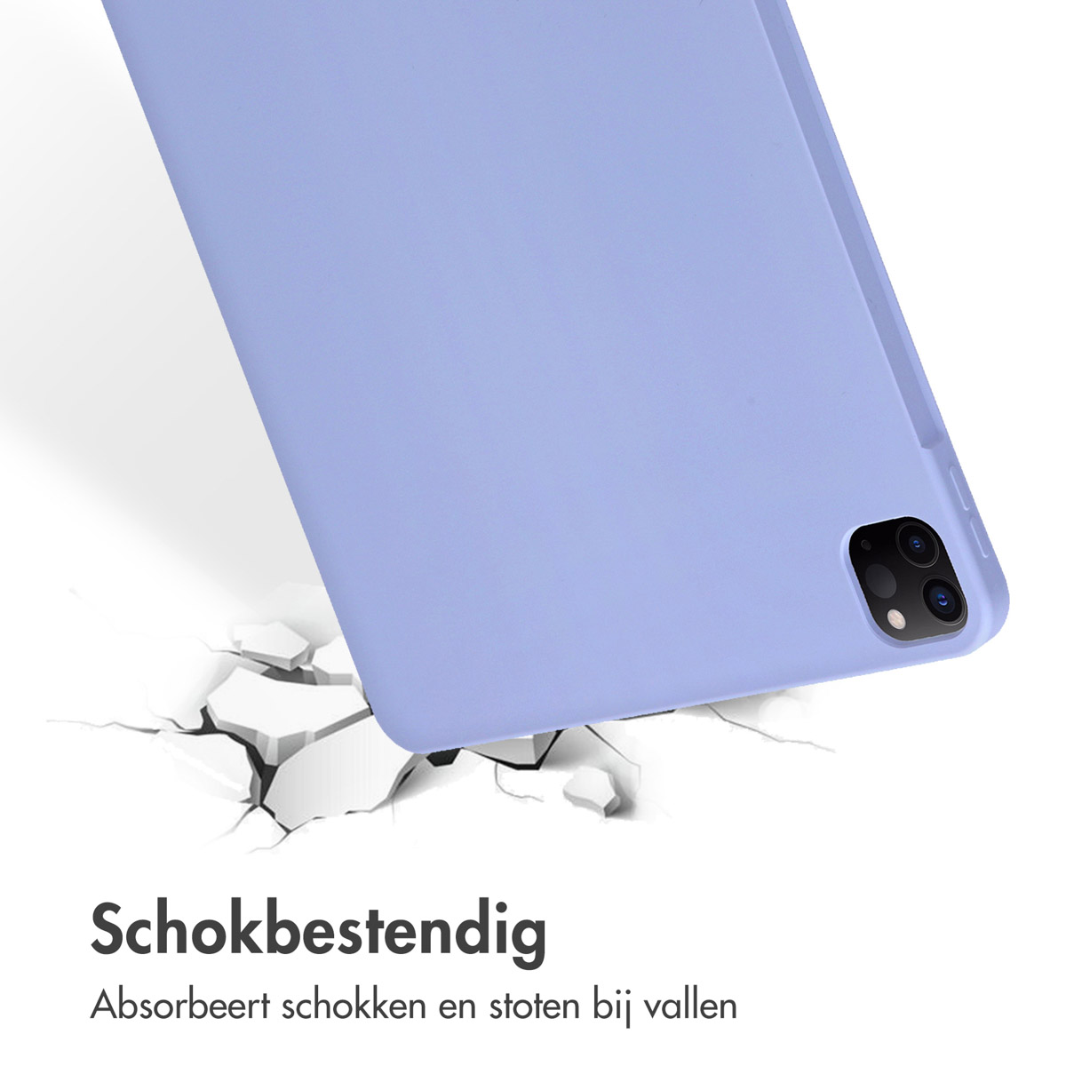 Accezz Liquid Silicone Backcover met penhouder Apple iPad Pro 12.9 (2022) / Pro 12.9 (2021) / Pro 12.9 (2020) - Lila - Afbeelding 10