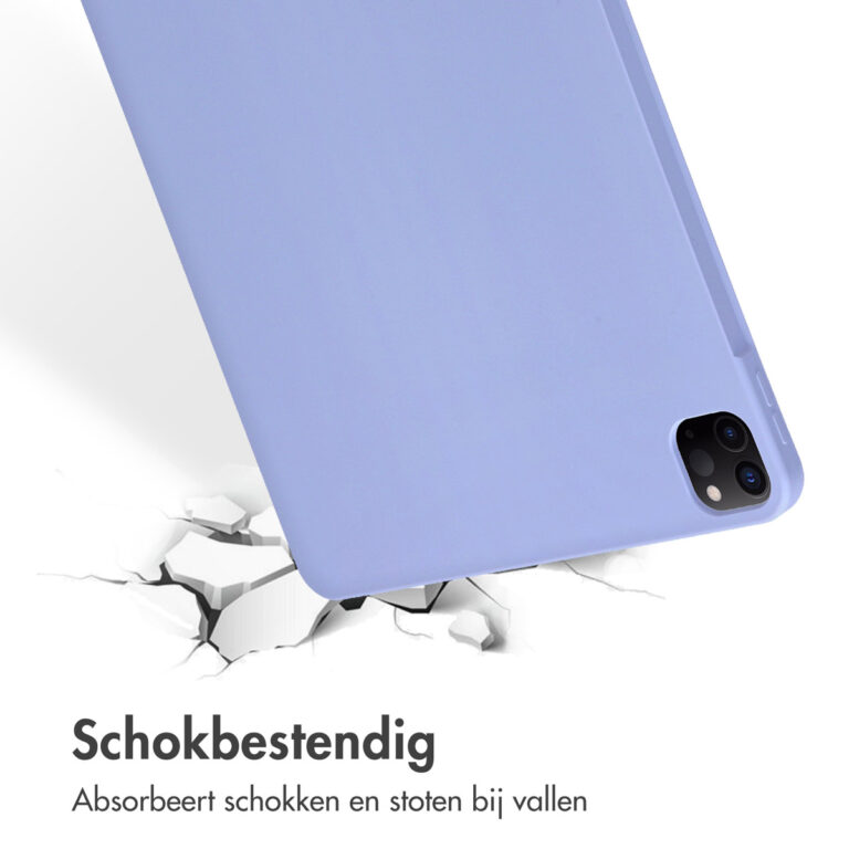 Accezz Liquid Silicone Backcover met penhouder Apple iPad Pro 12.9 (2022) / Pro 12.9 (2021) / Pro 12.9 (2020) - Lila - Afbeelding 9