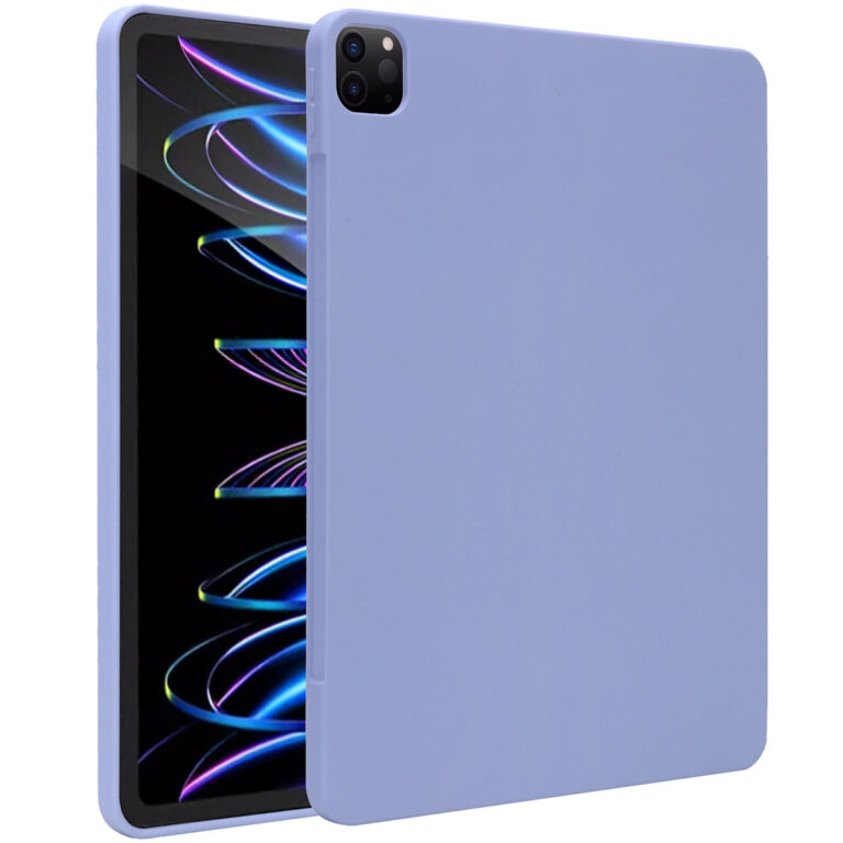 Accezz Liquid Silicone Backcover met penhouder Apple iPad Pro 12.9 (2022) / Pro 12.9 (2021) / Pro 12.9 (2020) - Lila - Afbeelding 7
