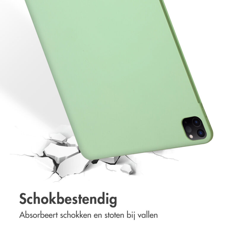 Accezz Liquid Silicone Backcover met penhouder Apple iPad Pro 12.9 (2022) / Pro 12.9 (2021) / Pro 12.9 (2020) - Lichtgroen - Afbeelding 9