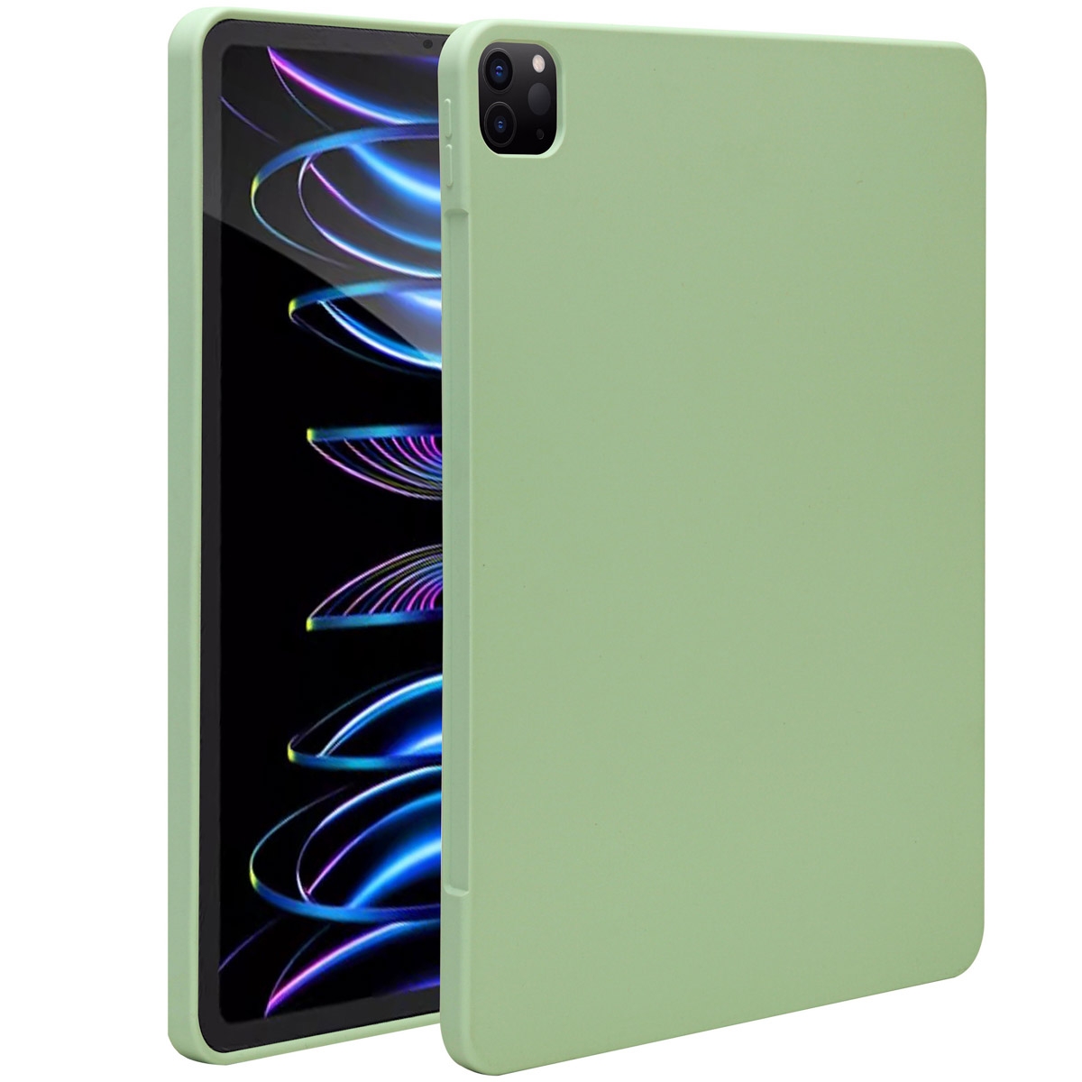 Accezz Liquid Silicone Backcover met penhouder Apple iPad Pro 12.9 (2022) / Pro 12.9 (2021) / Pro 12.9 (2020) – Lichtgroen