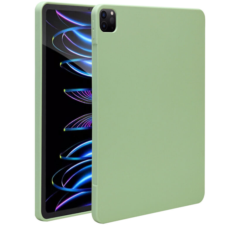 Accezz Liquid Silicone Backcover met penhouder Apple iPad Pro 12.9 (2022) / Pro 12.9 (2021) / Pro 12.9 (2020) - Lichtgroen - Afbeelding 7