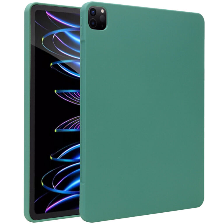 Accezz Liquid Silicone Backcover met penhouder Apple iPad Pro 12.9 (2022) / Pro 12.9 (2021) / Pro 12.9 (2020) - Donkergroen - Afbeelding 7
