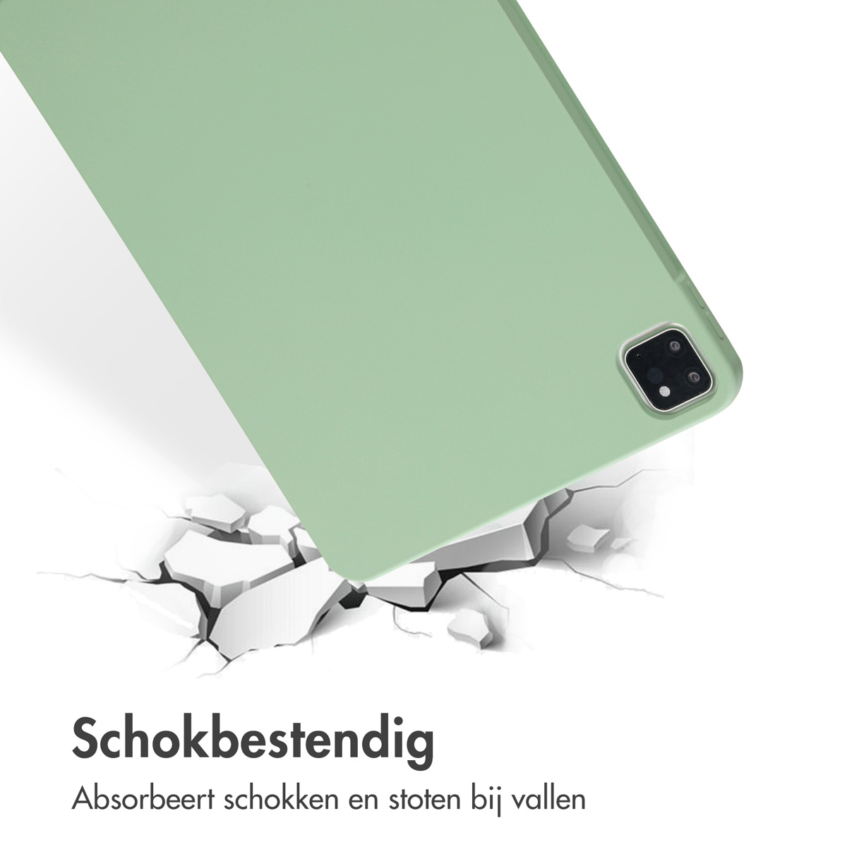 Accezz Liquid Silicone Backcover met penhouder Apple iPad Pro 11 (2022 / 2021 / 2020 / 2018) - Lichtgroen - Afbeelding 10