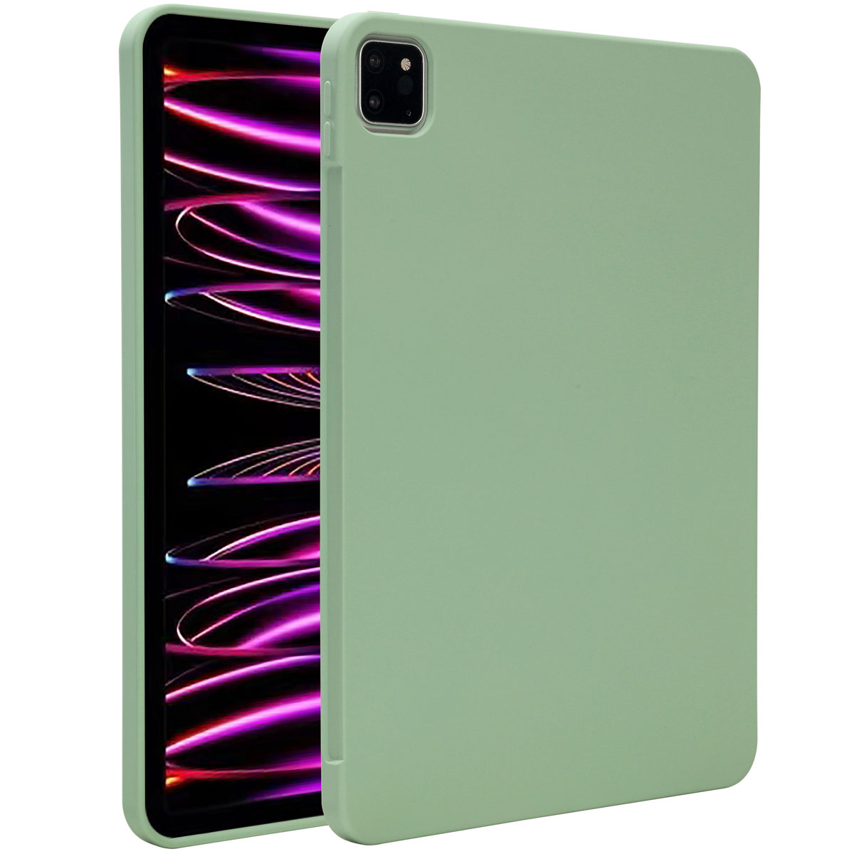 Accezz Liquid Silicone Backcover met penhouder Apple iPad Pro 11 (2022 / 2021 / 2020 / 2018) - Lichtgroen - Afbeelding 3