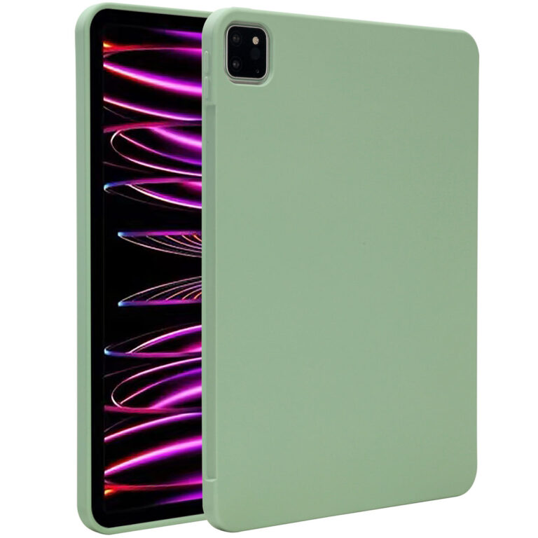 Accezz Liquid Silicone Backcover met penhouder Apple iPad Pro 11 (2022 / 2021 / 2020 / 2018) - Lichtgroen - Afbeelding 7