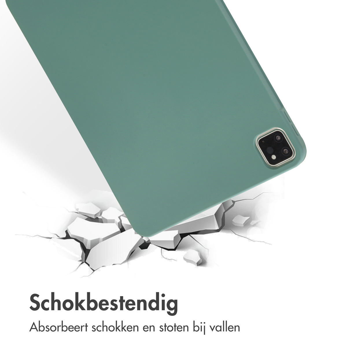 Accezz Liquid Silicone Backcover met penhouder Apple iPad Pro 11 (2022 / 2021 / 2020 / 2018) - Donkergroen - Afbeelding 10