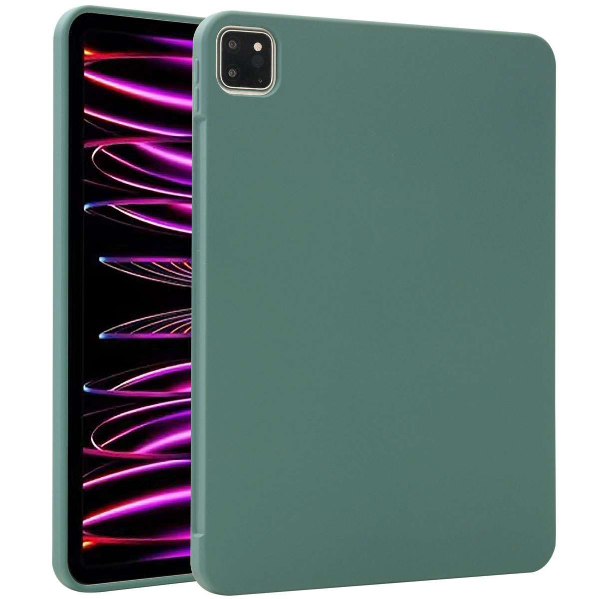 Accezz Liquid Silicone Backcover met penhouder Apple iPad Pro 11 (2022 / 2021 / 2020 / 2018) - Donkergroen - Afbeelding 3