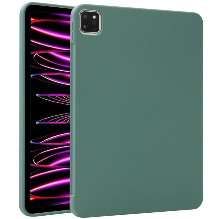 Accezz Liquid Silicone Backcover met penhouder Apple iPad Pro 11 (2022 / 2021 / 2020 / 2018) - Donkergroen - Afbeelding 7