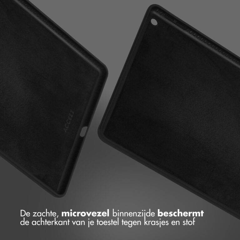Accezz Liquid Silicone Backcover Apple iPad 9 (2021) 10.2 inch / iPad 8 (2020) 10.2 inch / iPad 7 (2019) 10.2 inch - Zwart - Afbeelding 6