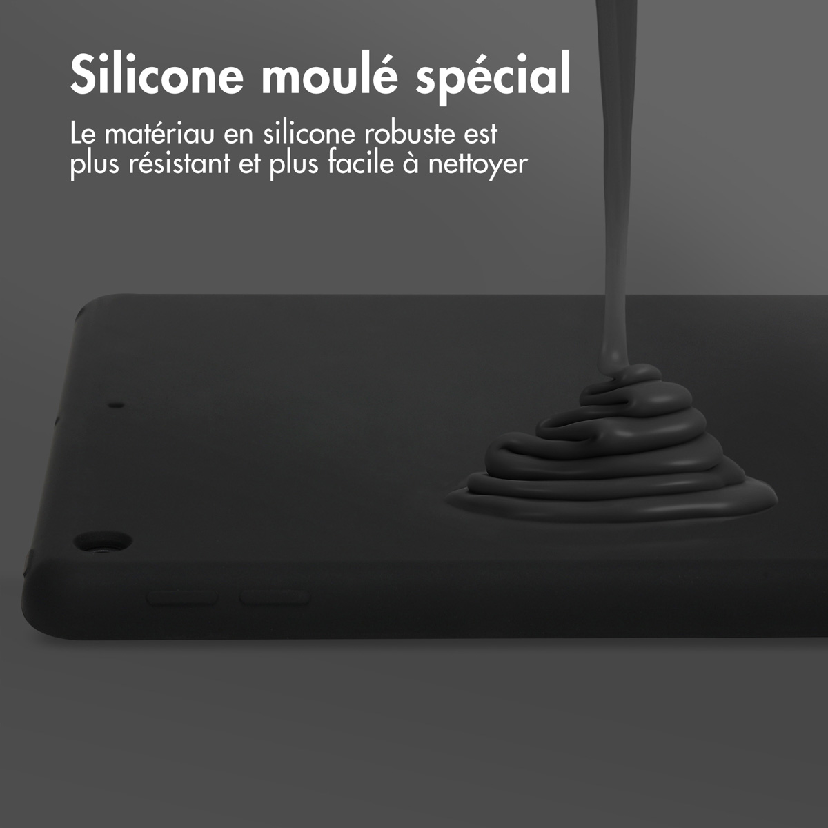 Accezz Liquid Silicone Backcover Apple iPad 9 (2021) 10.2 inch / iPad 8 (2020) 10.2 inch / iPad 7 (2019) 10.2 inch - Zwart - Afbeelding 4