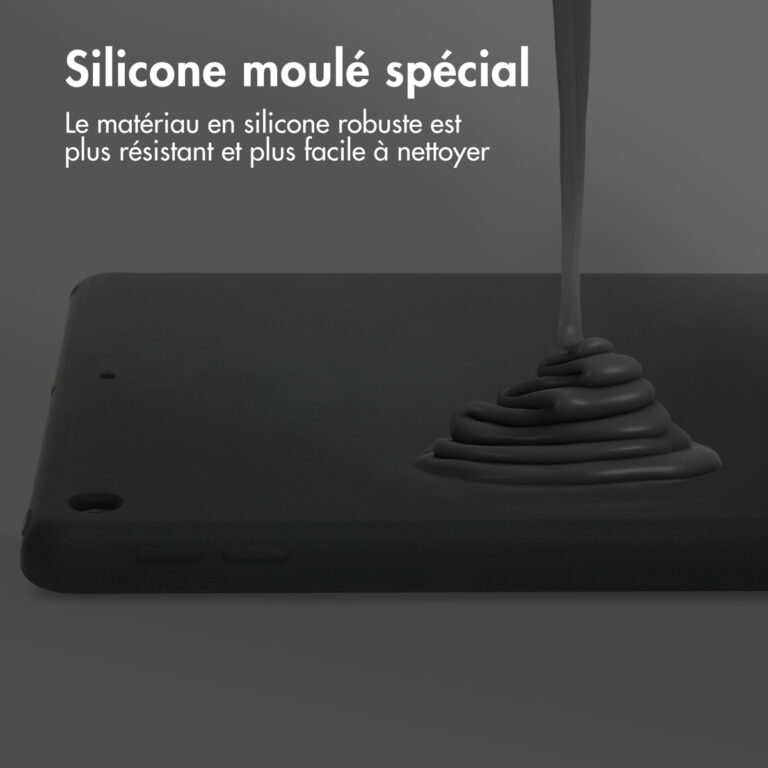 Accezz Liquid Silicone Backcover Apple iPad 9 (2021) 10.2 inch / iPad 8 (2020) 10.2 inch / iPad 7 (2019) 10.2 inch - Zwart - Afbeelding 10